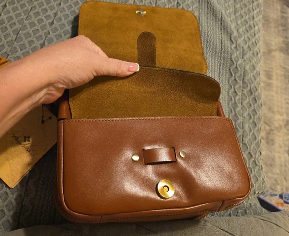 Patricia Nash Cognac Leather Crossbody Bag - Picture 4 of 12